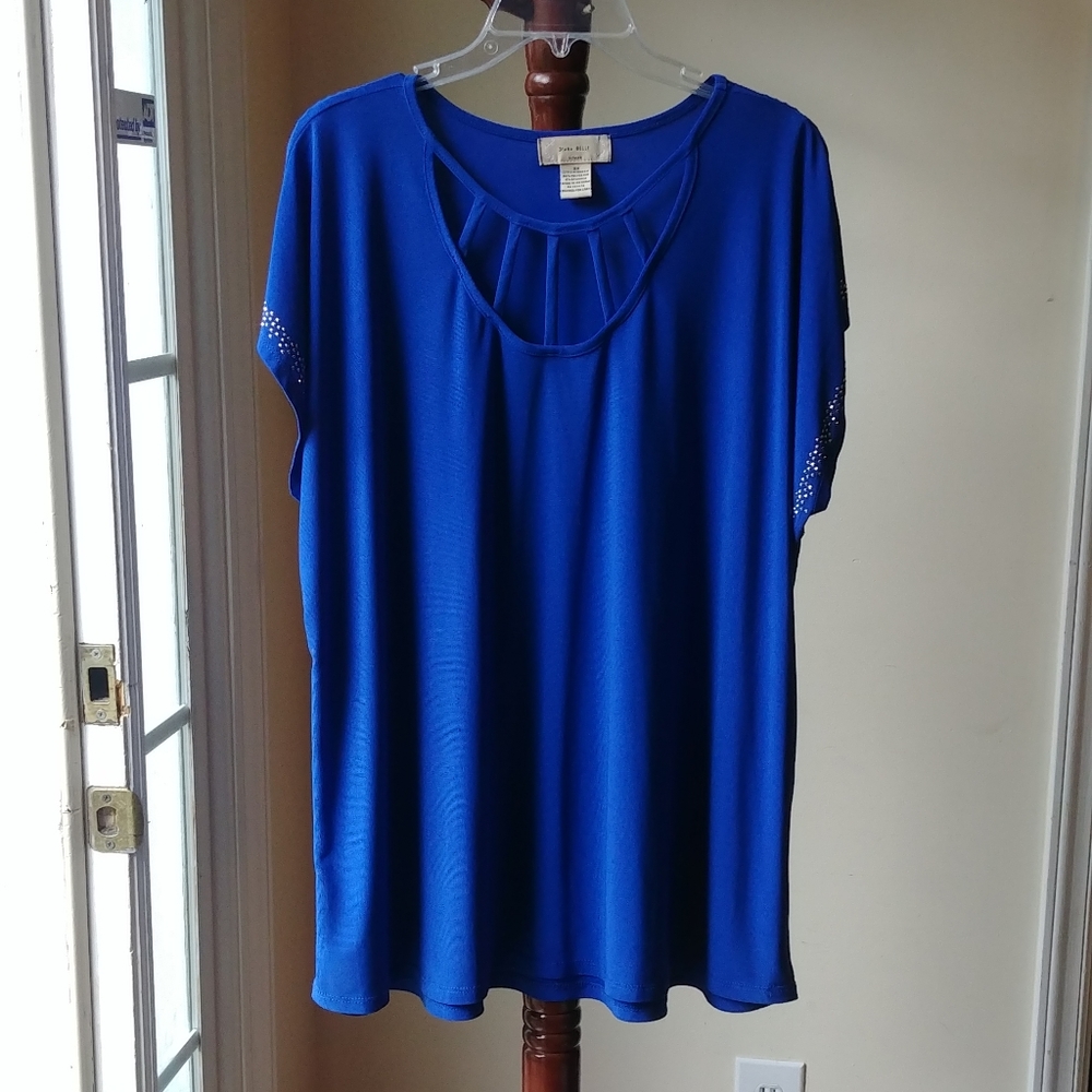 Diana Belle, Woman, 2X, Blue, Top, Blouse